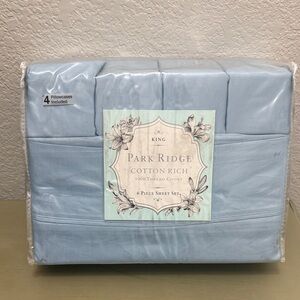 Light Blue Cotton Rich King Sheet Set